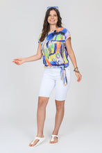 Load image into Gallery viewer, LADIES SPRING SUMMER WATERCOLOR EYELET KNIT TOP - 93122
